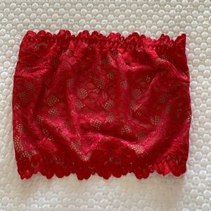 NWOT Dynamite Red stretch Lace lined Bandeau